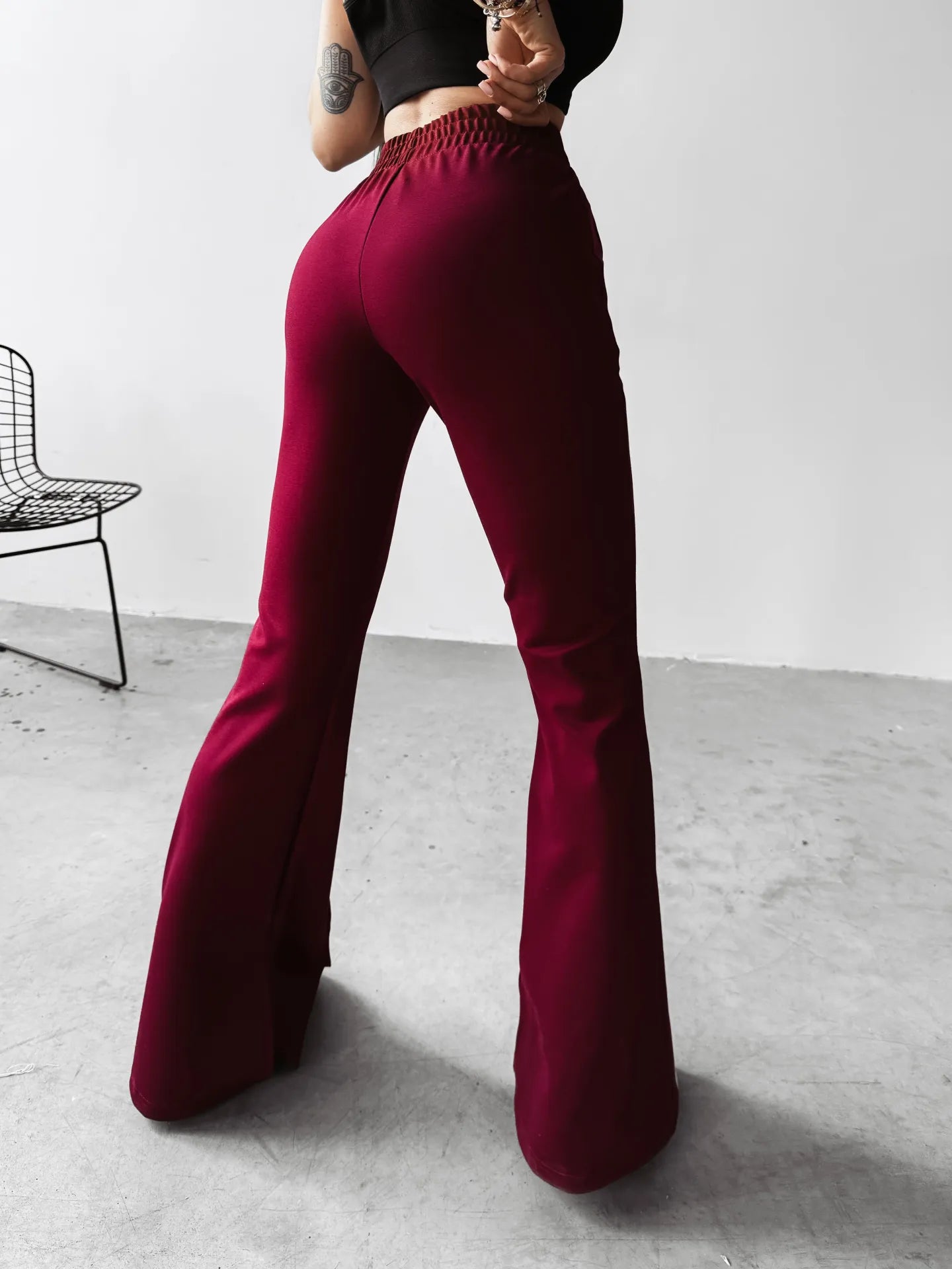 DÁMSKE NOHAVICE OLAVOGA CLOCHE - BORDOVÁ