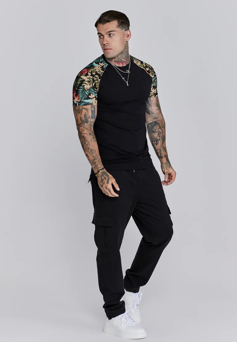 Siksilk Raglánové Tričko - Čierna