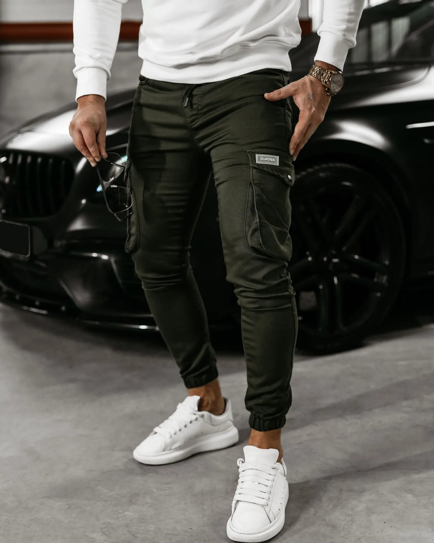 PÁNSKE CARGO NOHAVICE OD OLAVOGA - VELOCITY - KHAKI FARBA