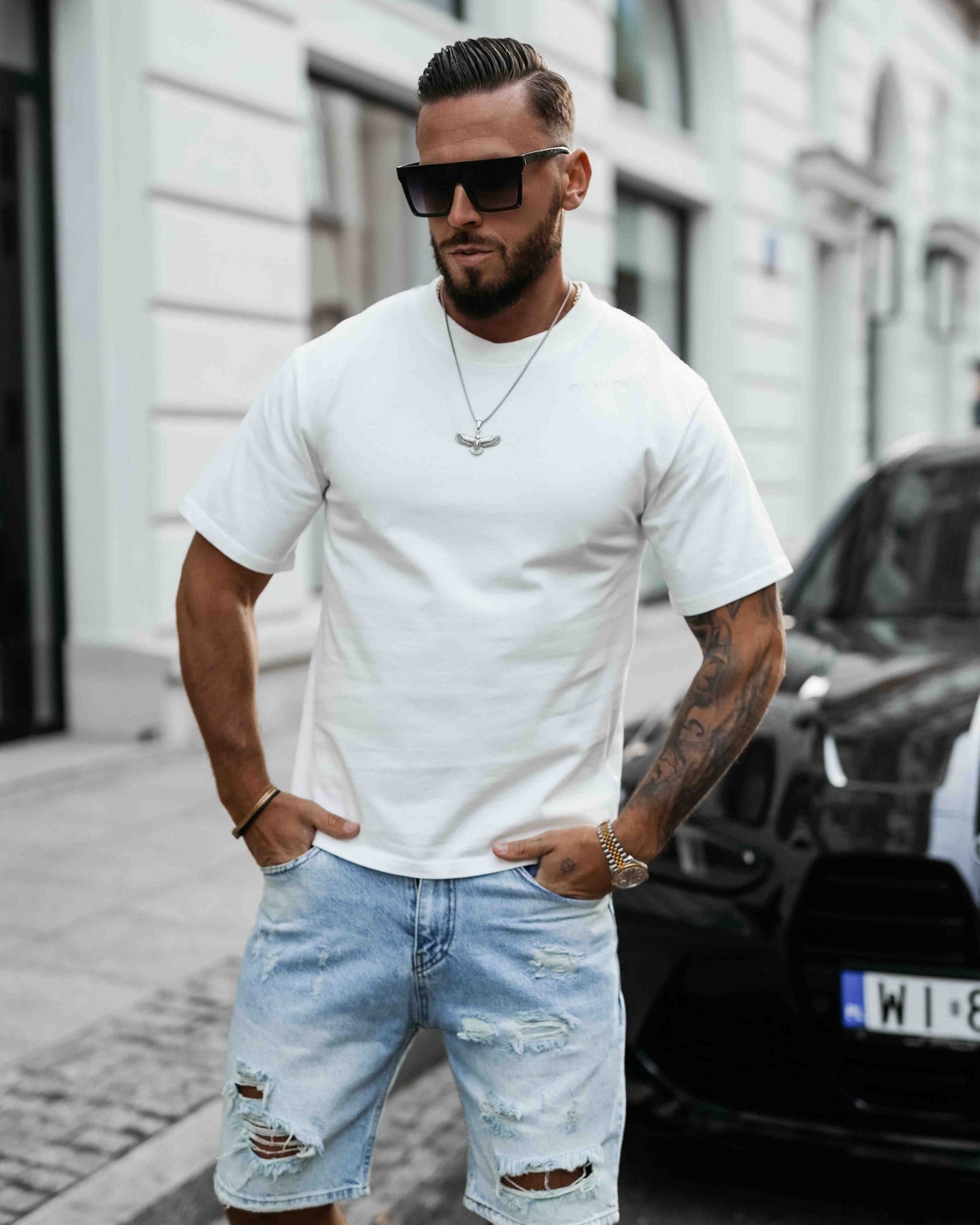 Olavoga Pánske Tričko Shadow Luxe - Ecru