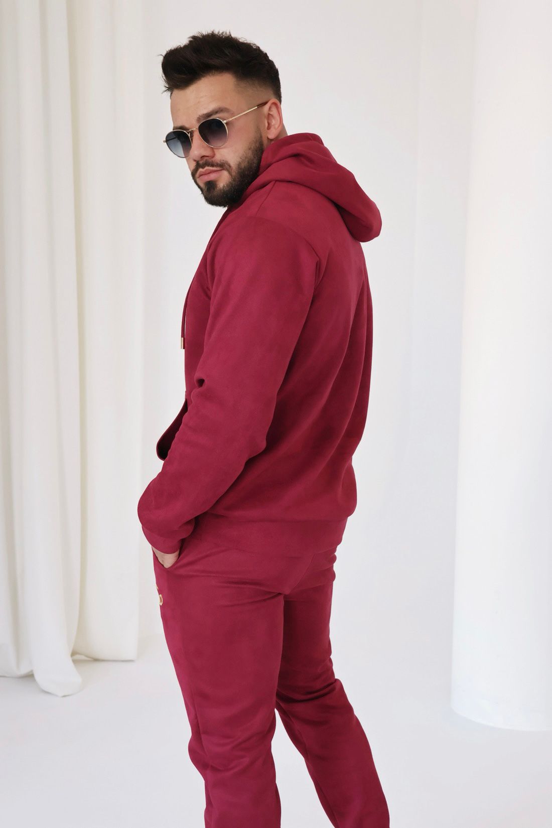 BG COUTURE Pánska Velúrová Súprava OXY - Bordová