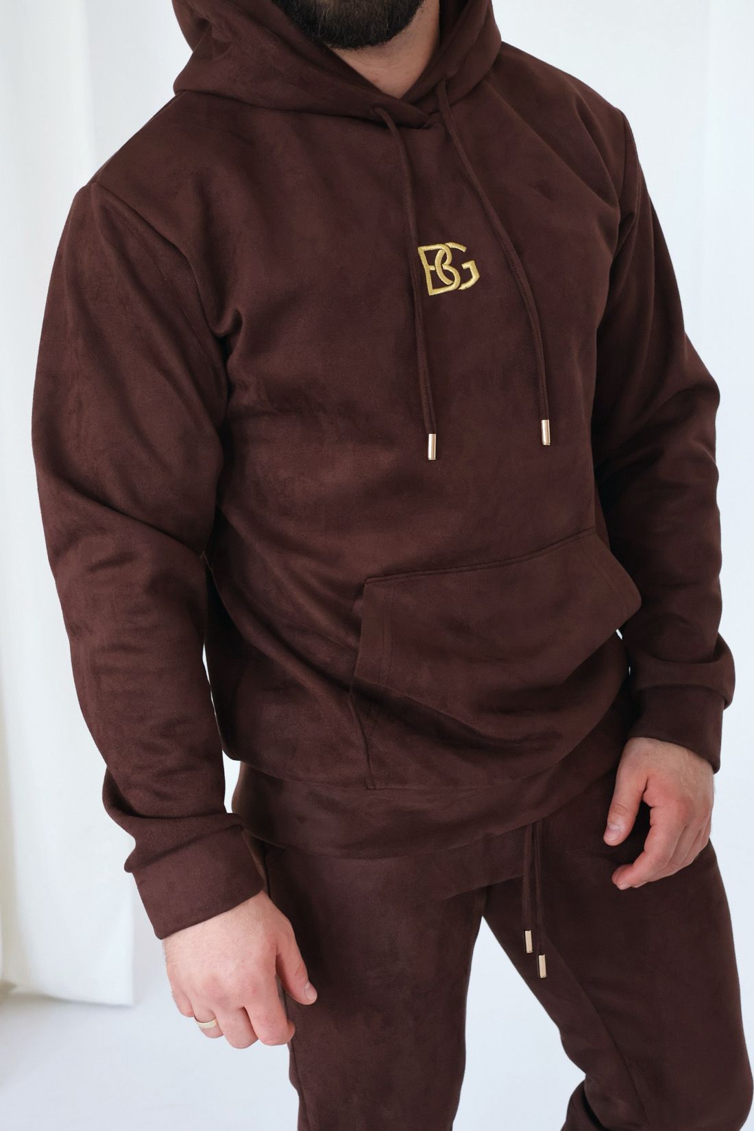 BG COUTURE Pánska Velúrová Súprava OXY - Hnedá