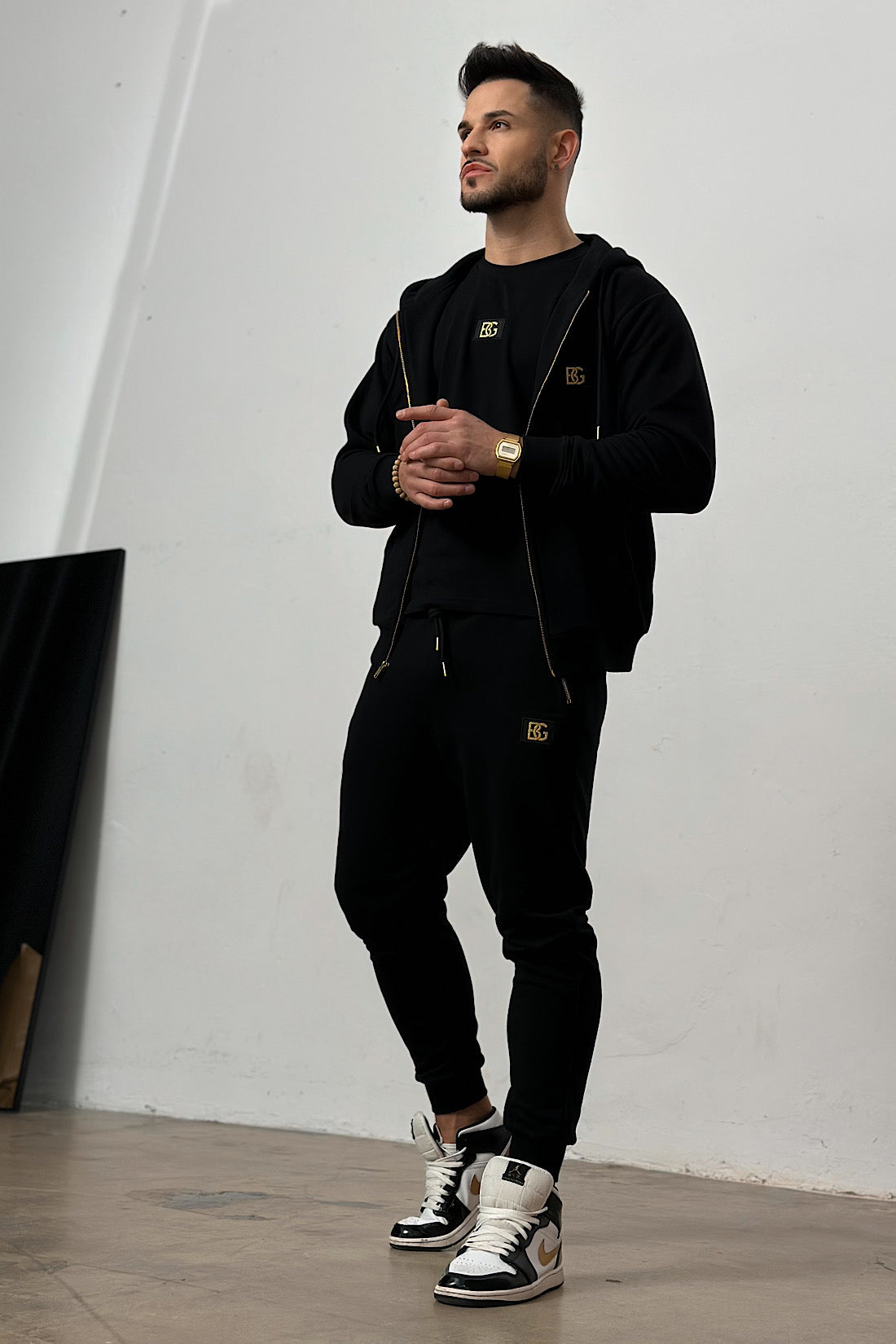 BG COUTURE PÁNSKA TEPLÁKOVÁ SÚPRAVA SO ZIPSOM – ČIERNA