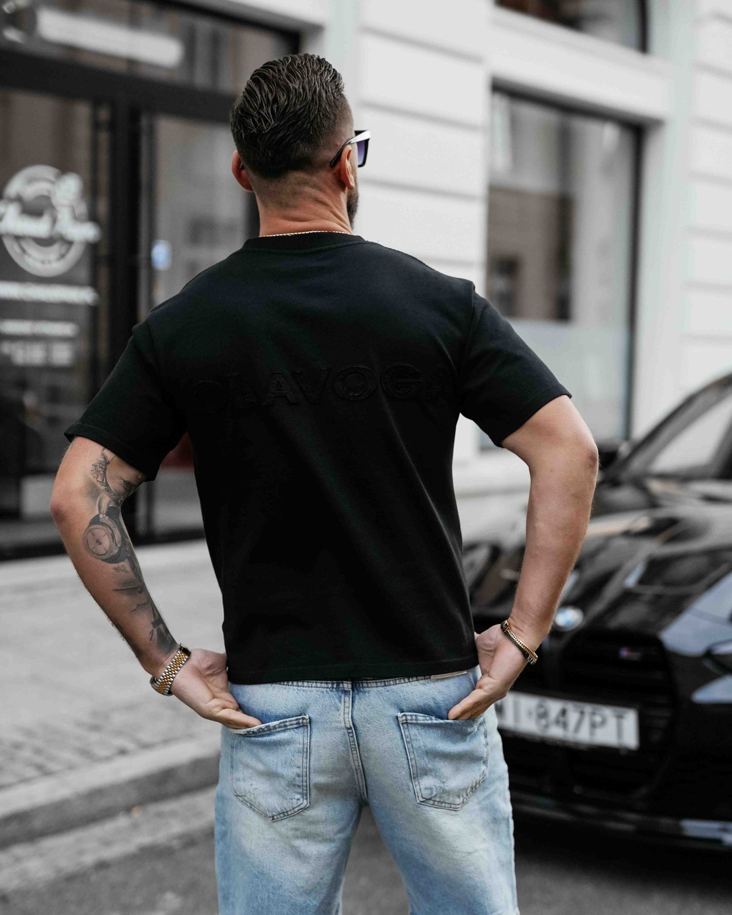 Olavoga Pánske Tričko Shadow Luxe - Čierna