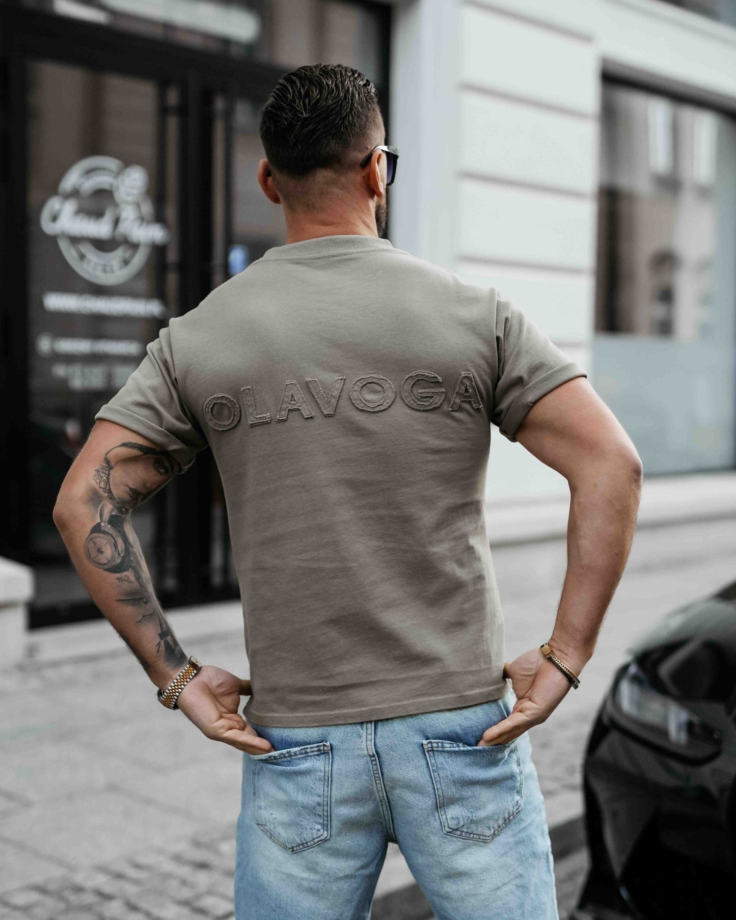 Olavoga Pánske Tričko Shadow Luxe - Khaki