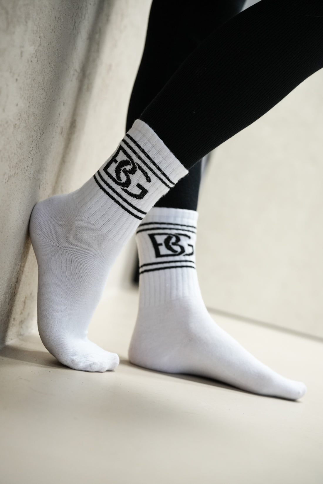 BRANDENBURG COUTURE PONOŽKY BG EASY | BIELO-ČIERNA