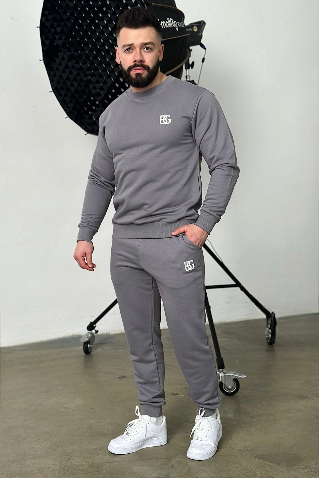 Pánska tepláková súprava BG COUTURE - Basic - Šedá