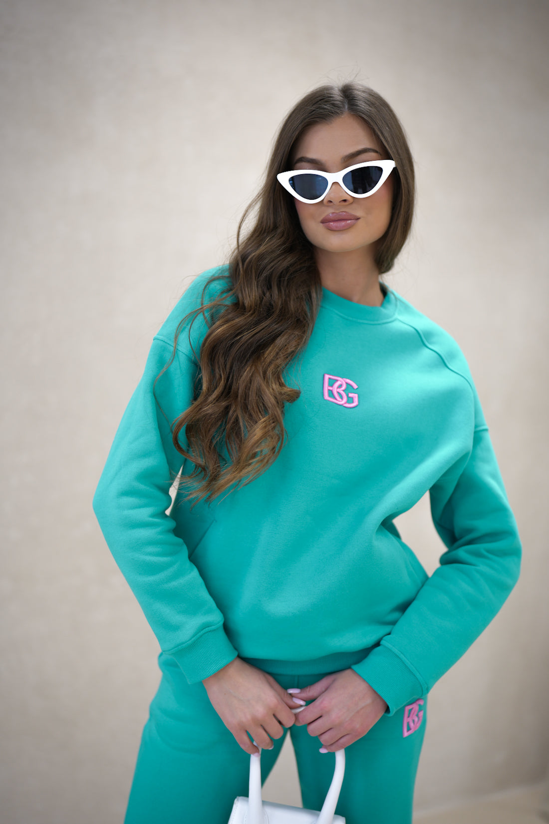 Dámska súprava Brandenburg Couture – BG Bonbon, azúrová farba, predný náhľad.