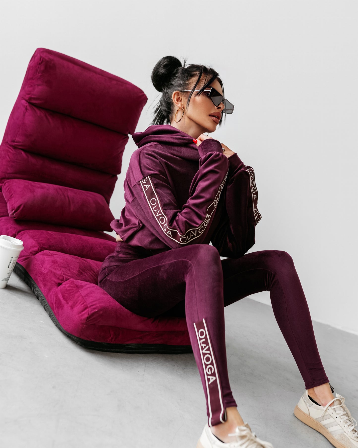 WOMEN'S VELOUR SET OLAVOGA CHANDAL - BURGUNDY COLOR