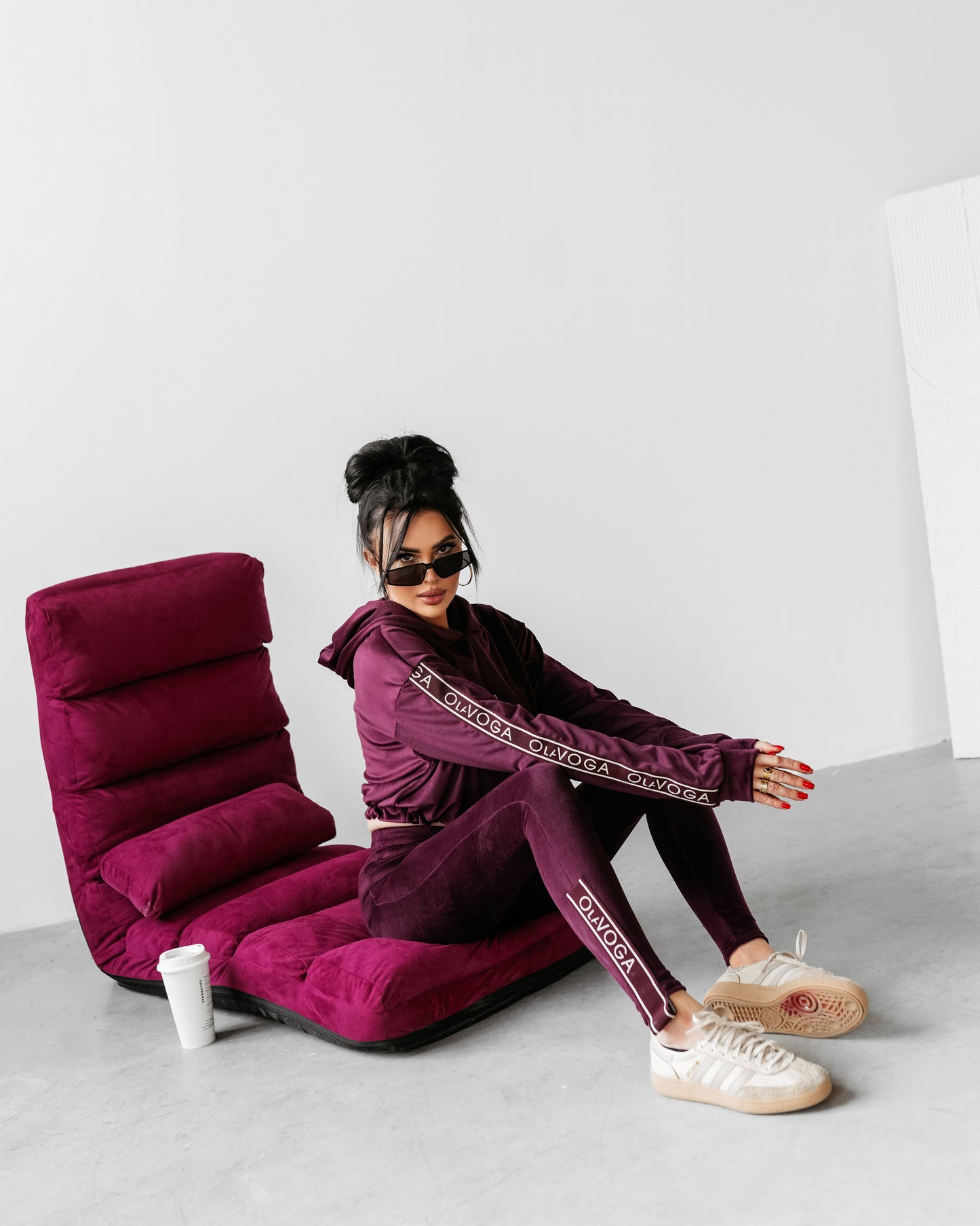 WOMEN'S VELOUR SET OLAVOGA CHANDAL - BURGUNDY COLOR