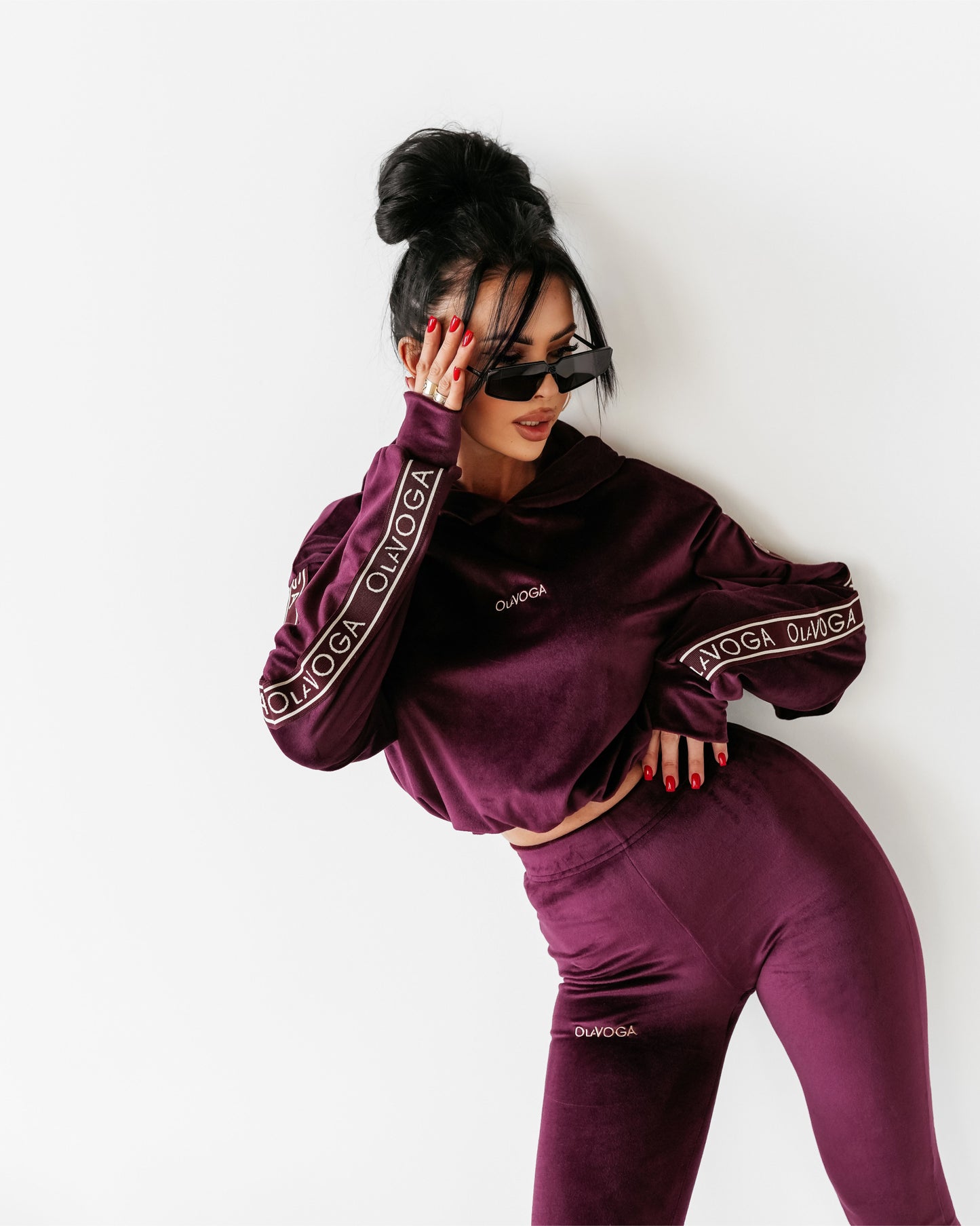 WOMEN'S VELOUR SET OLAVOGA CHANDAL - BURGUNDY COLOR