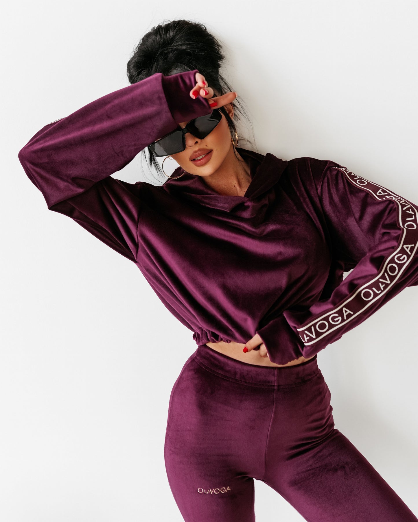 WOMEN'S VELOUR SET OLAVOGA CHANDAL - BURGUNDY COLOR