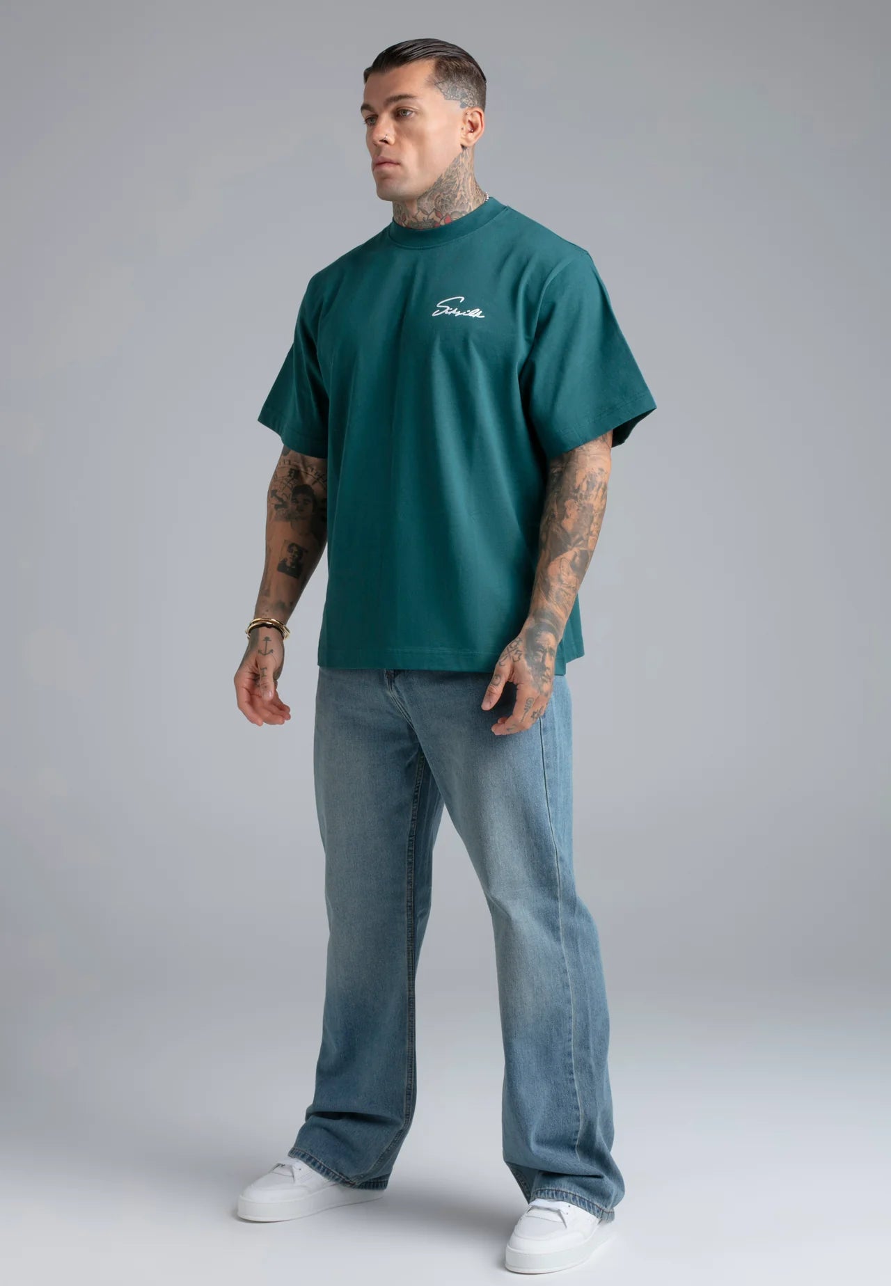 SIKSILK Zelené Script Tričko