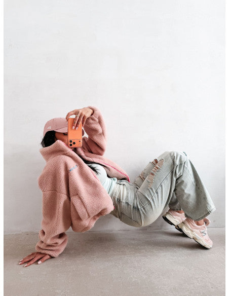 Olavoga LORIA teplá dámska mikina - ružová x modrá