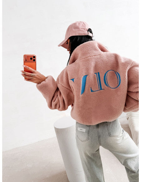 Olavoga LORIA teplá dámska mikina - ružová x modrá