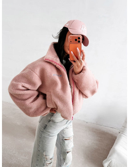 Olavoga LORIA teplá dámska mikina - ružová x modrá