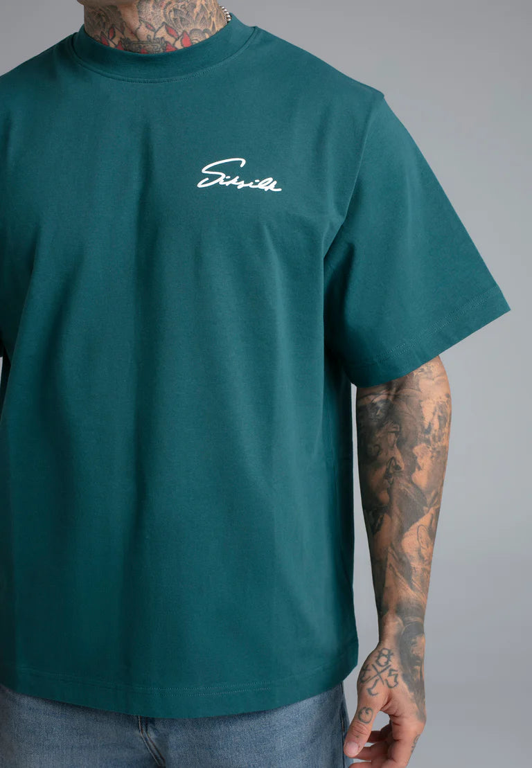 SIKSILK Zelené Script Tričko