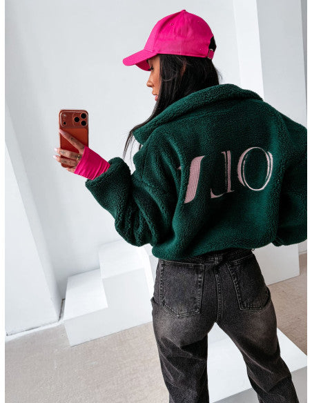 Olavoga LORIA teplá dámska mikina - zelená x ružová