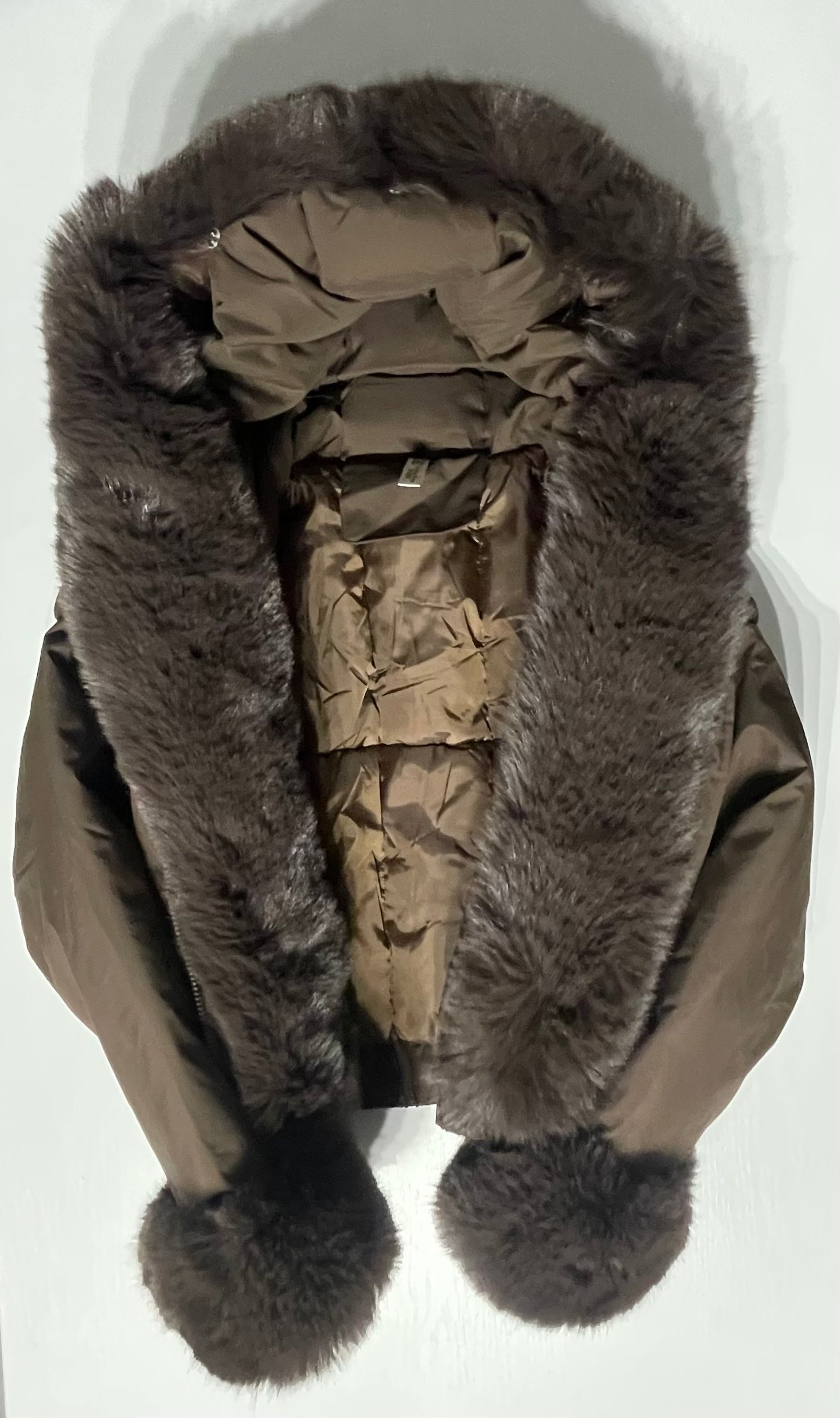 Dámska zimná bombera s kožušinkou - hnedá