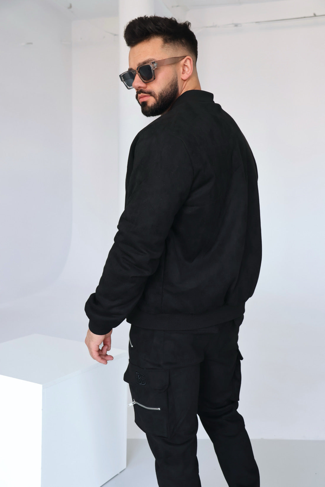 BG Couture - Pánska Velúrová Teplá Súprava DAMON - Čierna