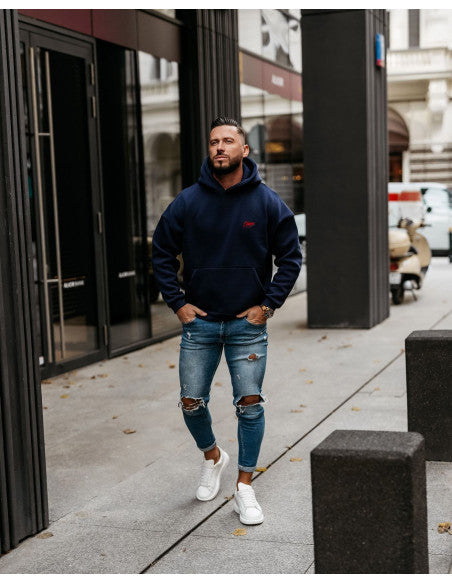 Olavoga Pánska Mikina UNIT - Modrá