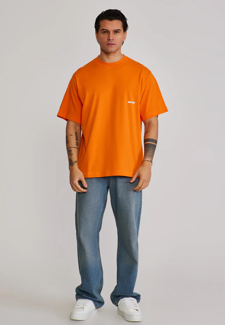 SIKSILK Oranžové Grafické Tričko