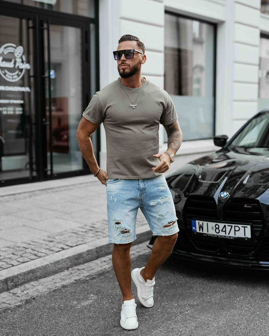 Olavoga Pánske Tričko Shadow Luxe - Khaki