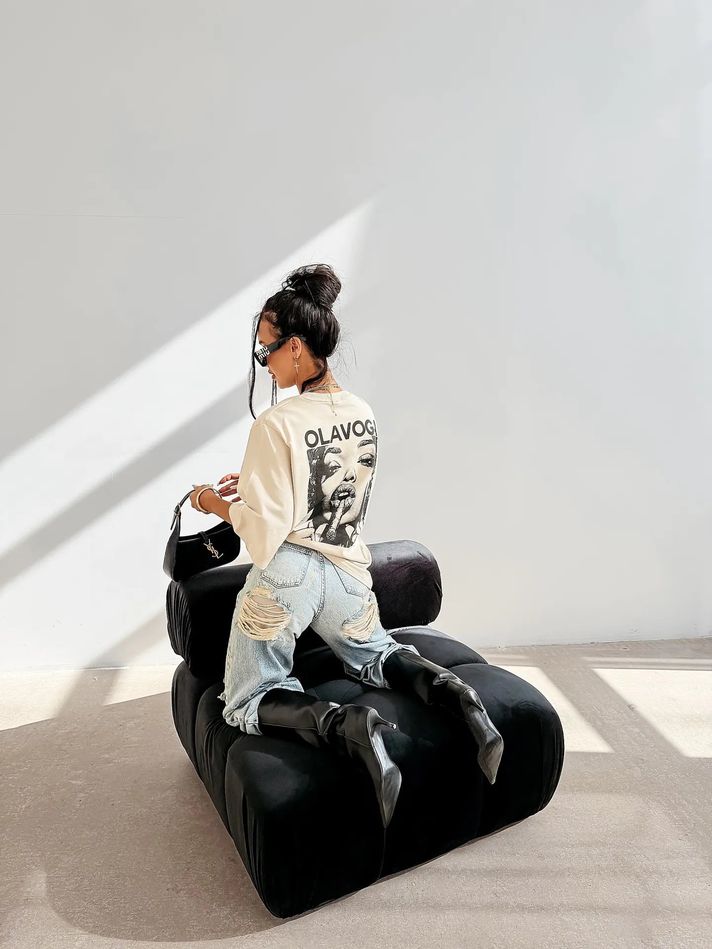 OLAVOGA dámske oversize tričko FIOAGE - béžová