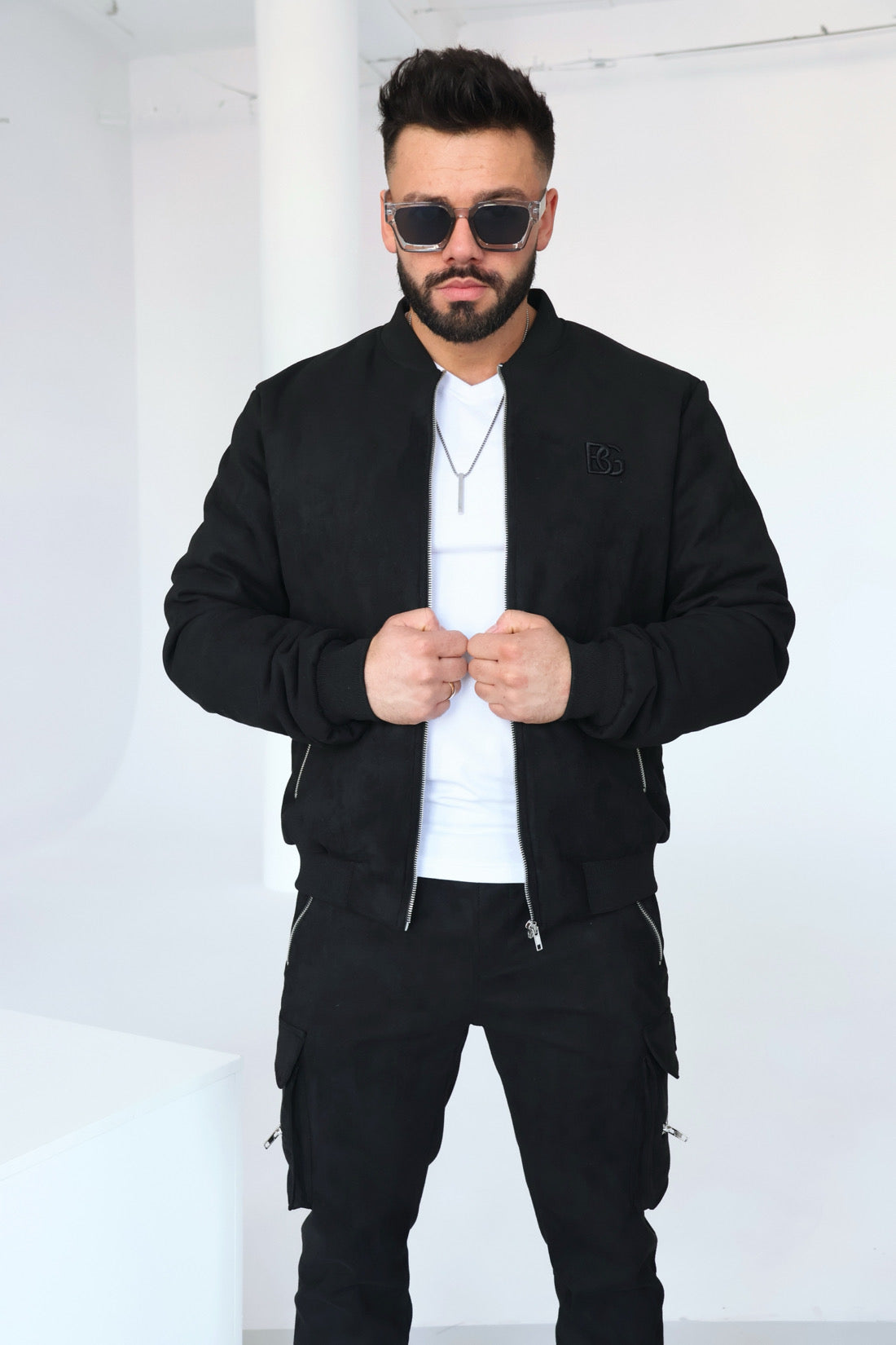 BG Couture - Pánska Velúrová Teplá Súprava DAMON - Čierna