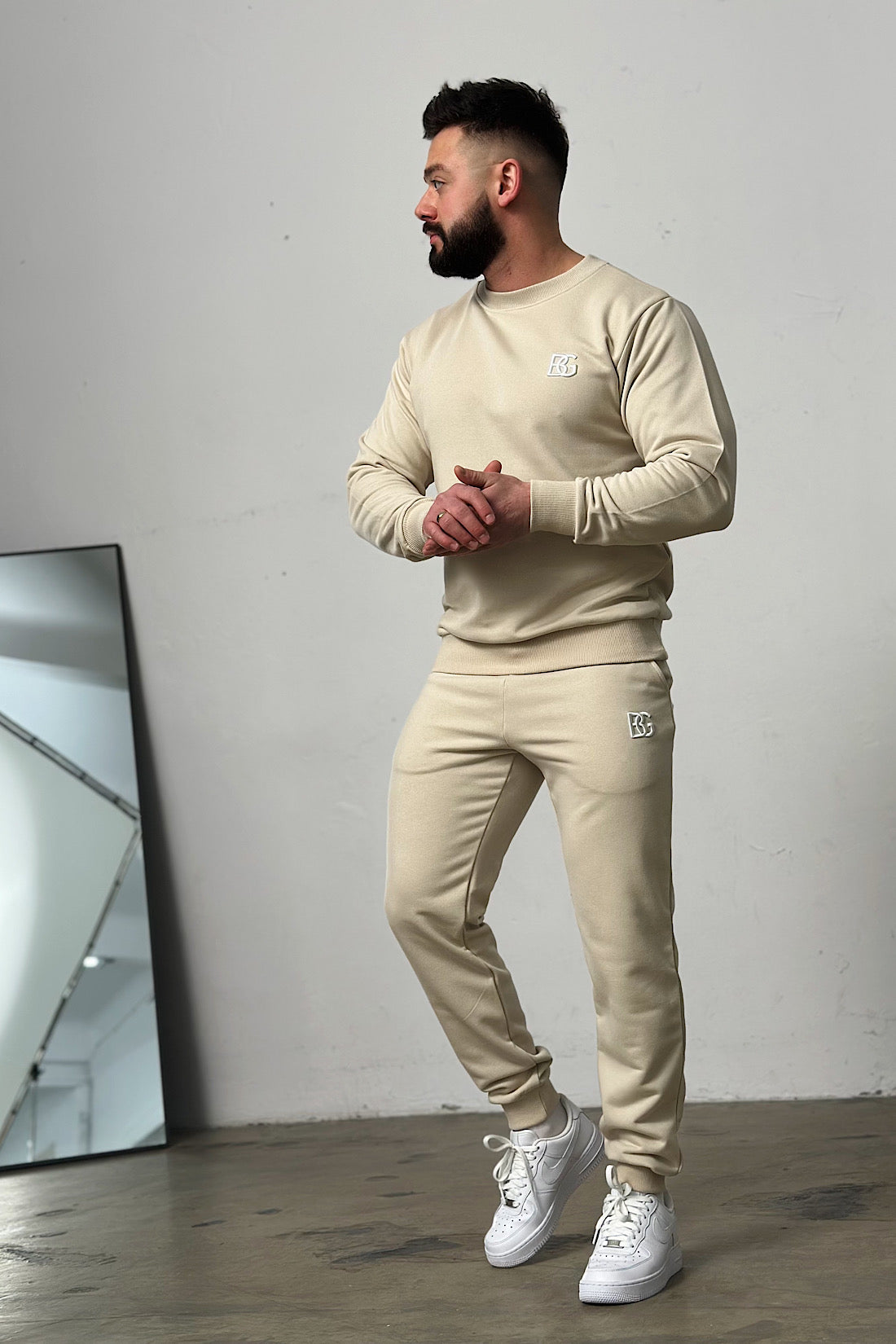 Pánska tepláková súprava BG COUTURE - Basic - Béžová