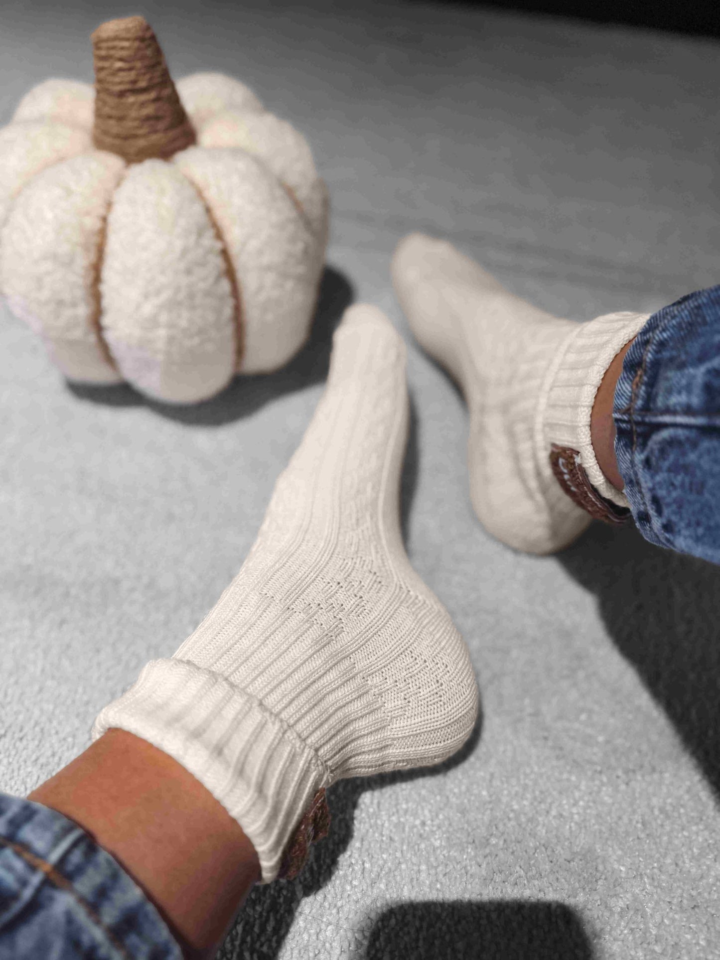 Olavoga Ponožky FERRO - Ecru Krémová Biela