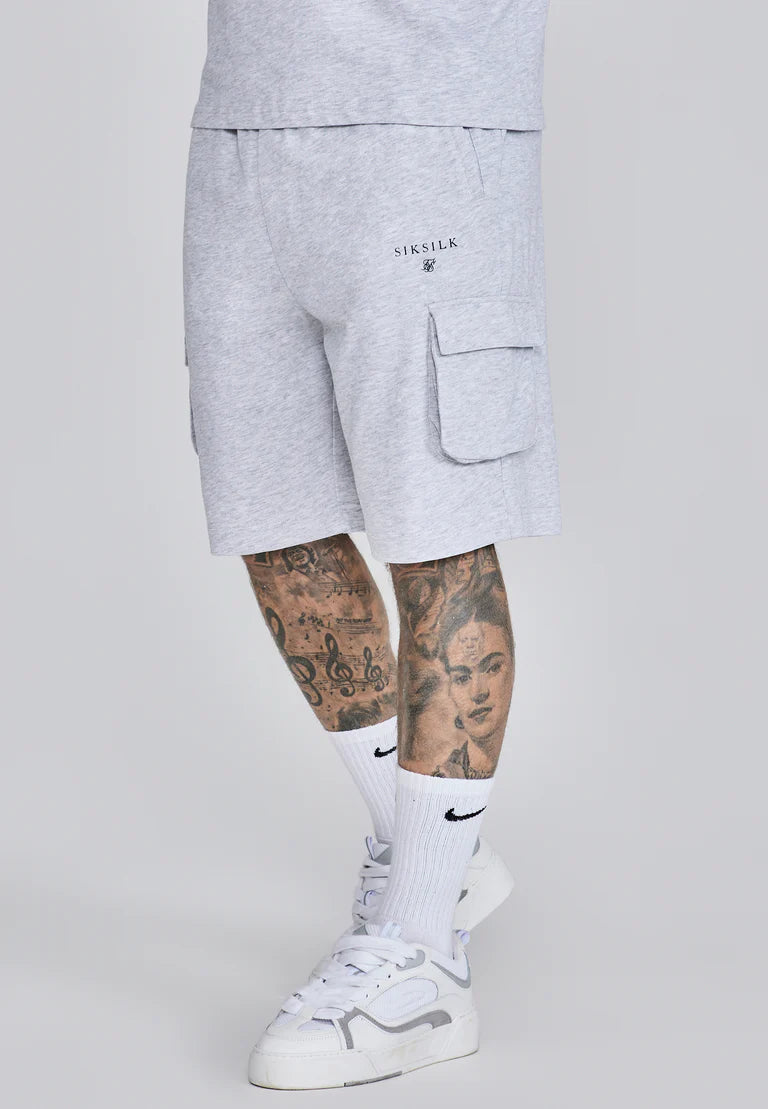 SIKSILK Krátka Sivá Melírovaná Súprava