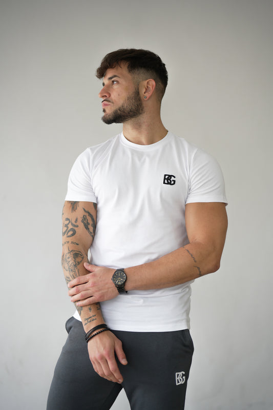 BG COUTURE TRIČKO - BIELE S ČIERNYM LOGOM