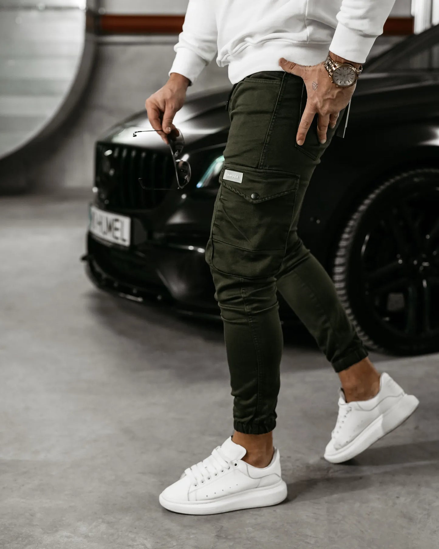 PÁNSKE CARGO NOHAVICE OD OLAVOGA - VELOCITY - KHAKI FARBA
