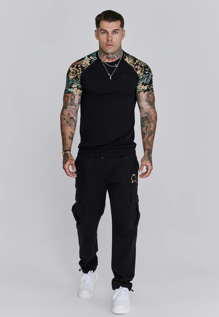 Siksilk Raglánové Tričko - Čierna