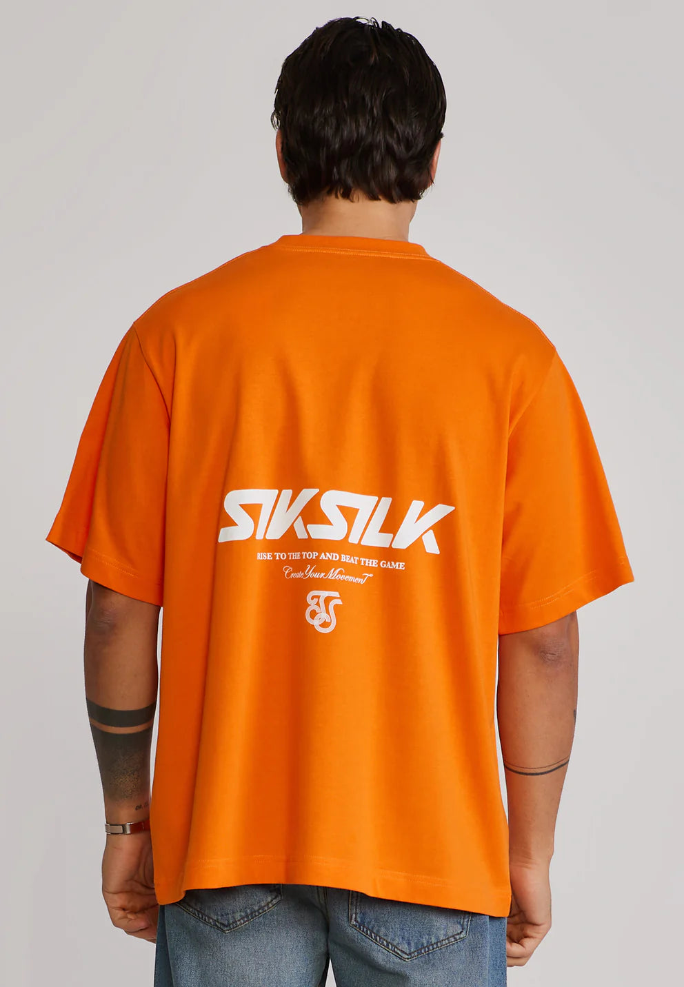 SIKSILK Oranžové Grafické Tričko