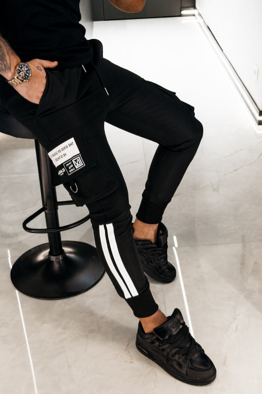 Olavoga Pánske Nohavice CASTON - čierna