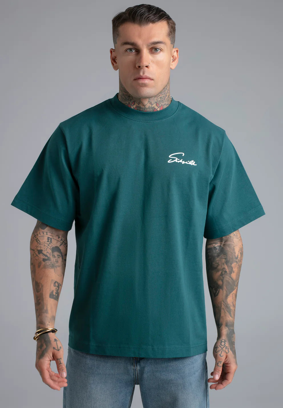 SIKSILK Zelené Script Tričko