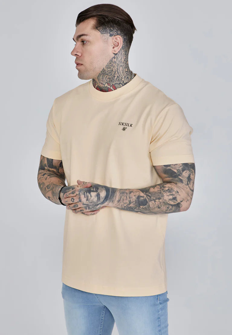 SikSilk: Ecru krémové grafické tričko