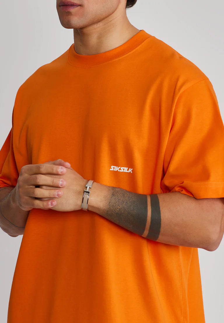 SIKSILK Oranžové Grafické Tričko