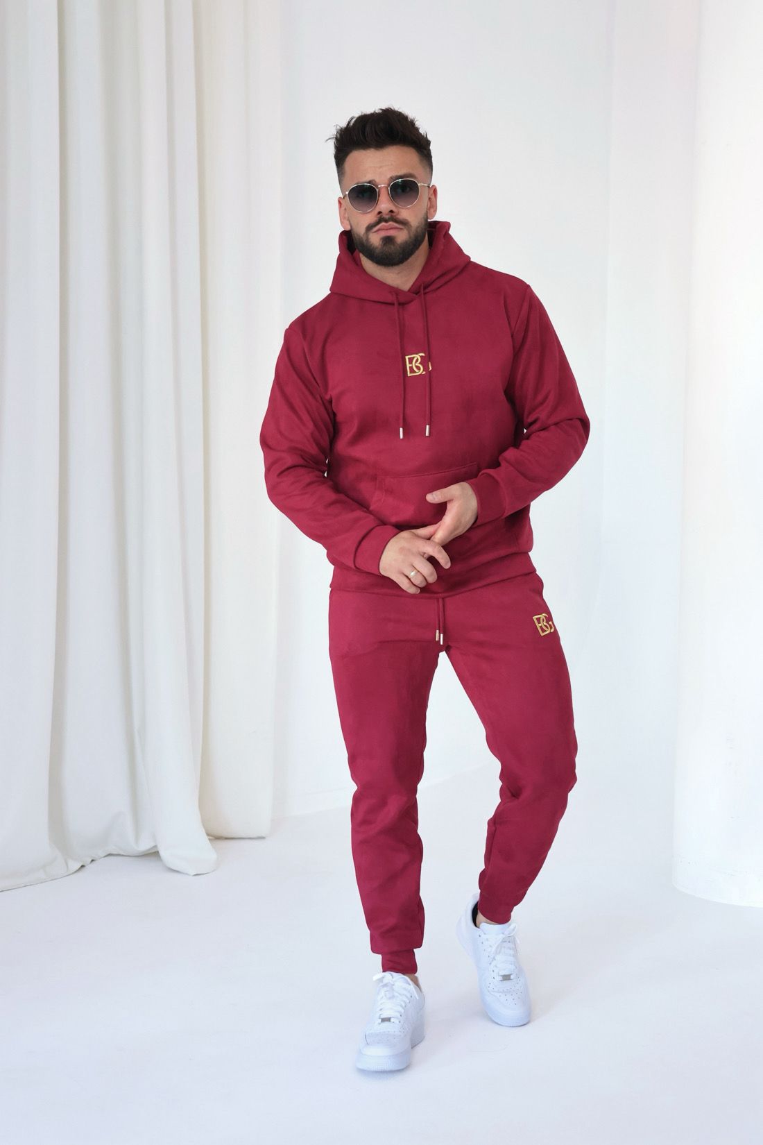 BG COUTURE Pánska Velúrová Súprava OXY - Bordová