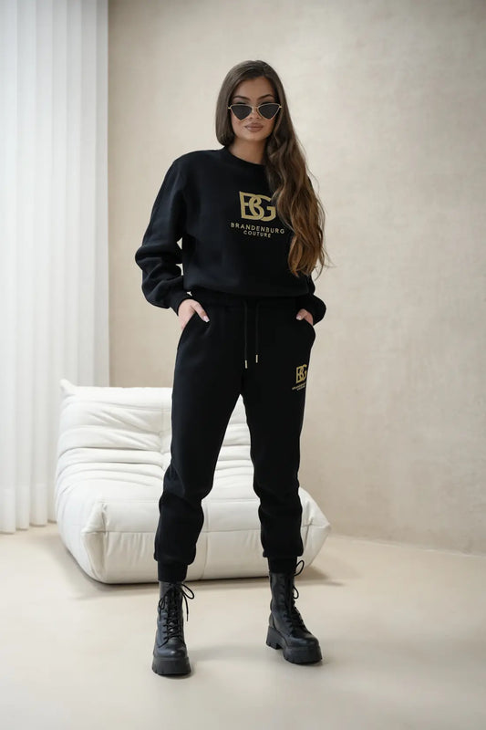 BRANDENBURG COUTURE DÁMSKA TEPLÁKOVÁ SÚPRAVA BG CINAMOON | ČIERNA
