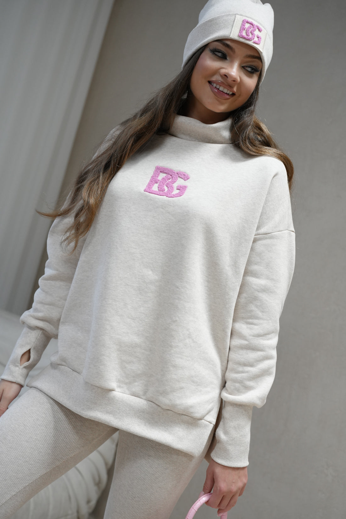 BRANDENBURG COUTURE DÁMSKA MIKINA BG COCO | BÉŽOVÁ