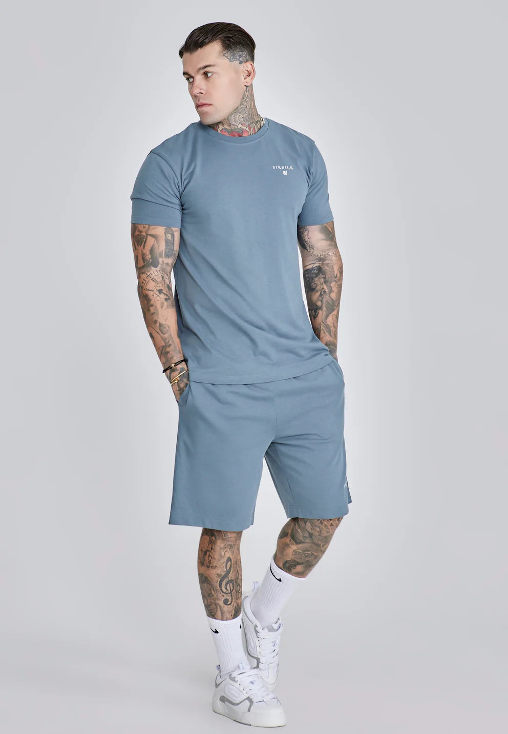 Siksilk Šedá Súprava Tričko + Šortky