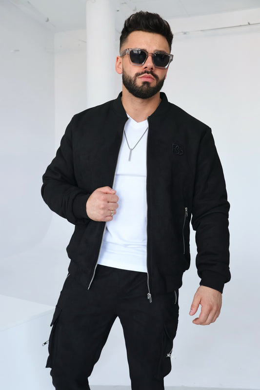 BG Couture - Pánska Velúrová Teplá Súprava DAMON - Čierna