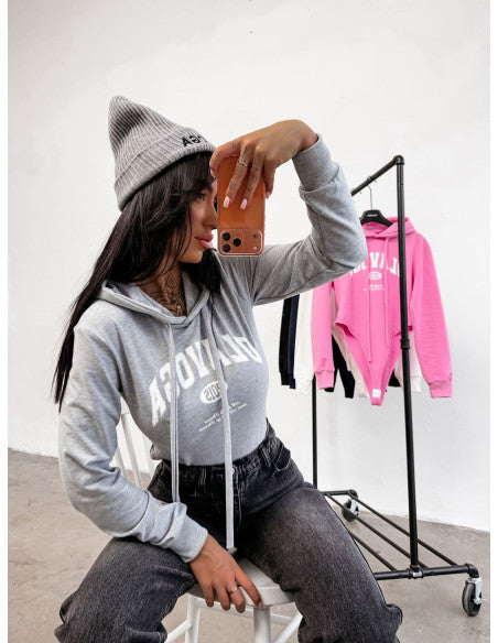 OLAVOGA SELIA body s kapucňou - sivá