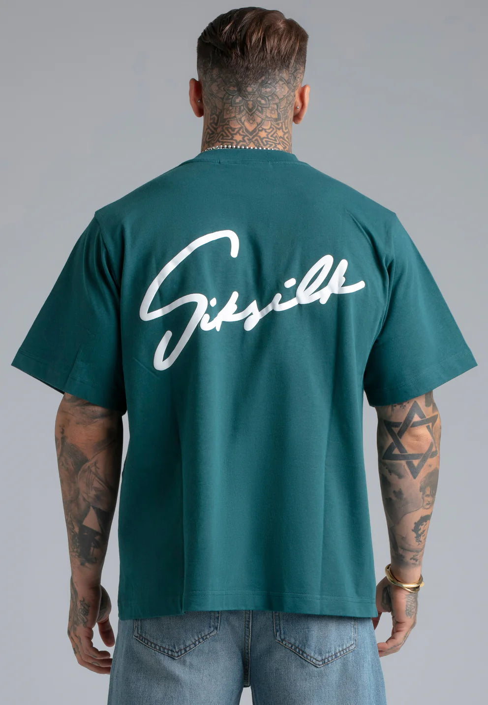 SIKSILK Zelené Script Tričko
