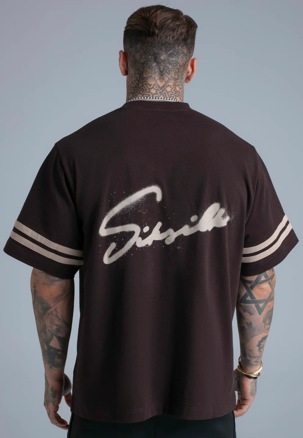 SIKSILK Hnedé Script Tričko