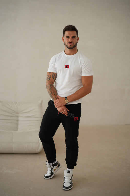 BG COUTURE TRIČKO BRO - BIELE S ČERVENÝM LOGOM