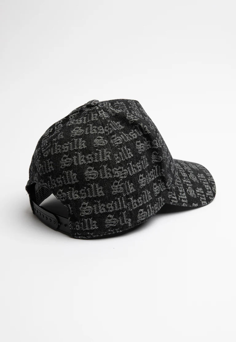 SikSilk Jacquard Denim Trucker šiltovka – Čierna